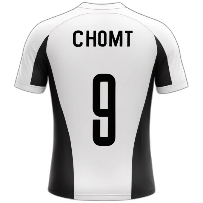 9 soccer jersey in black and white from the back emoji
