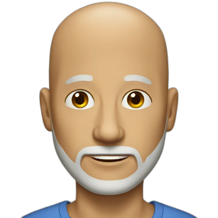 a bald guy with a short beard 52 years old emoji
