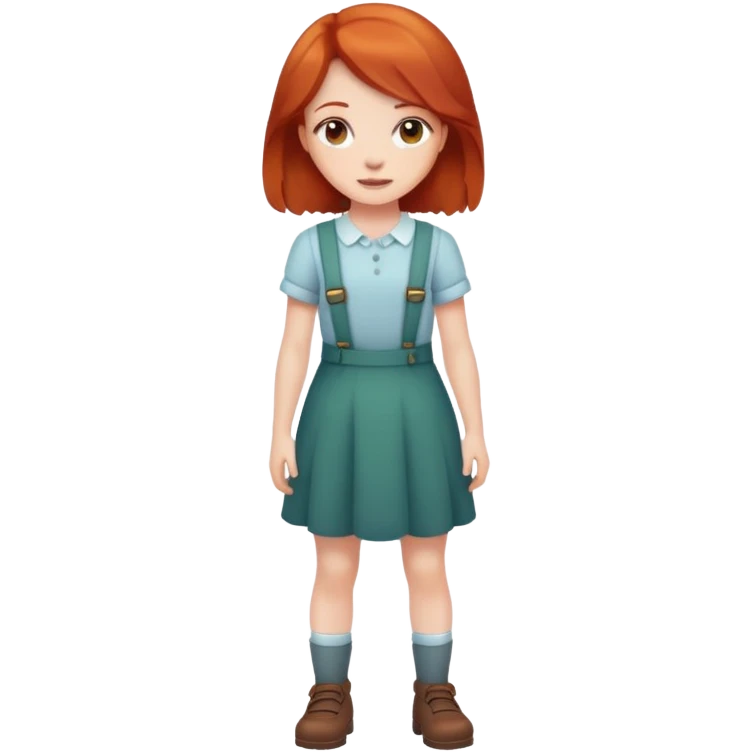 Cute redhead girl full body emoji