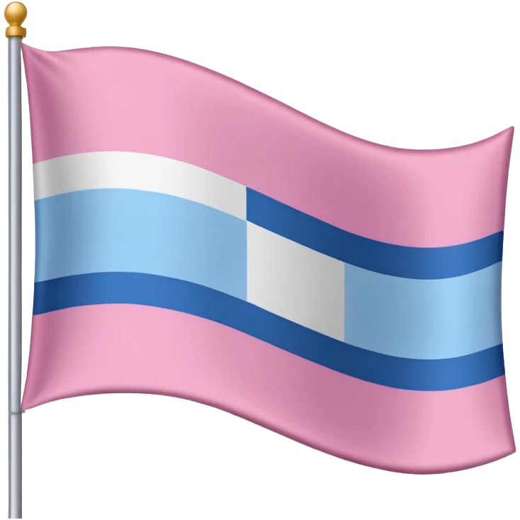 Flag with pink, light pink, white, light blue, white, light pink, and pink stripes emoji