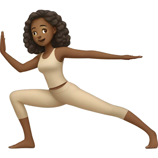 girl in beige clothes doing yoga emoji