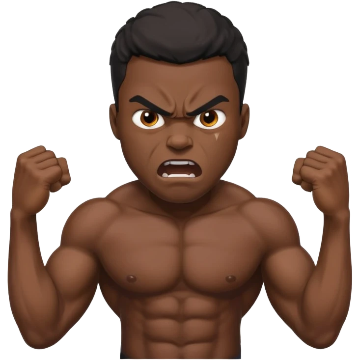 a angry black man whooping the aie emoji