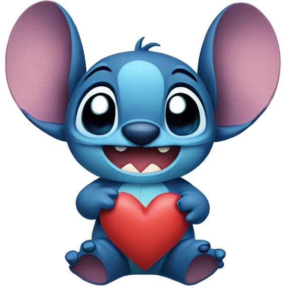 stitch with a heart emoji
