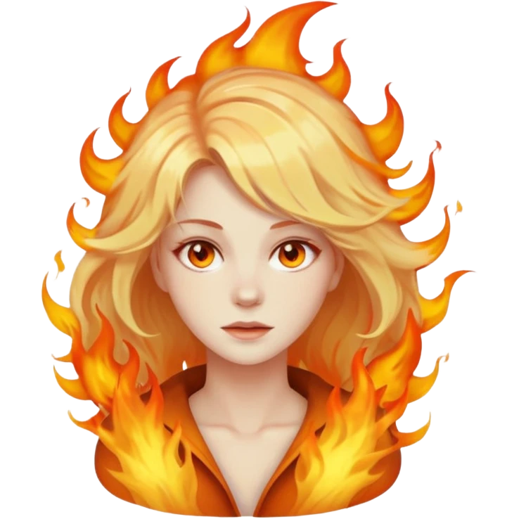 Woman with hair on fire emoji