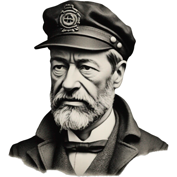 sociologist max weber wearing engine driver hat, black and white woodcut emoji