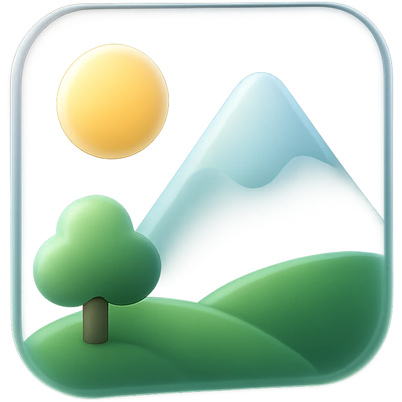 sunny landscape scene in matte glass style emoji