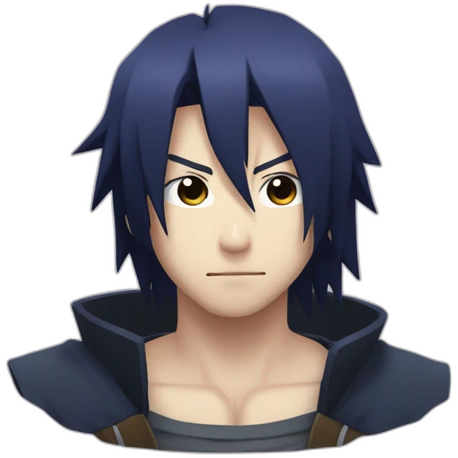 sasuke uchiha with fade to the sides emoji