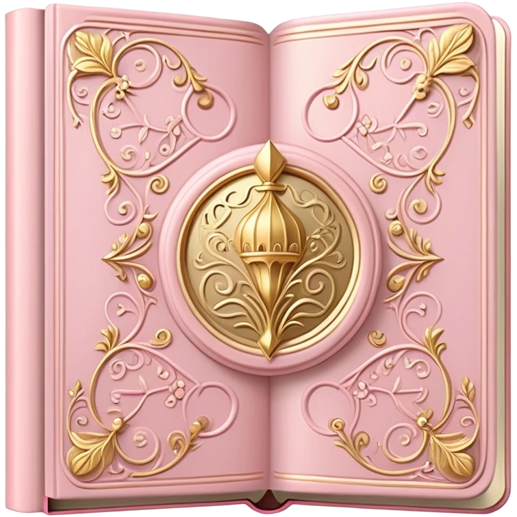 pastel pink and gold fairytale book emoji
