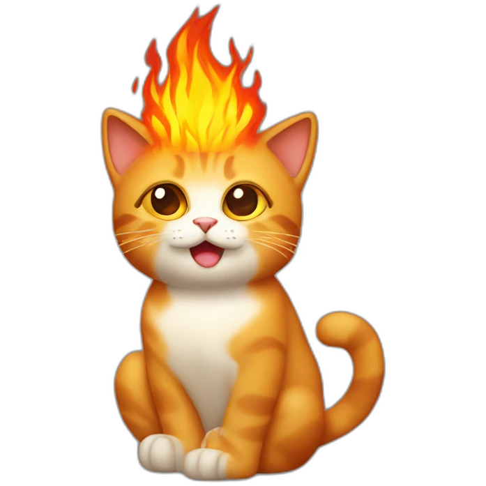 Cat on fire emoji