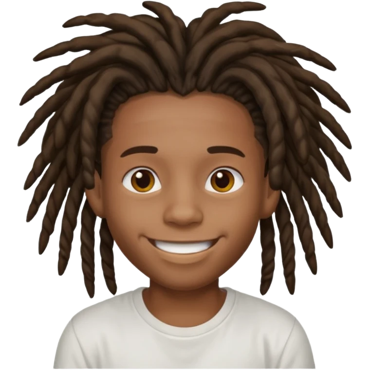 a black boy with a dreadlocks and a white t shirt emoji