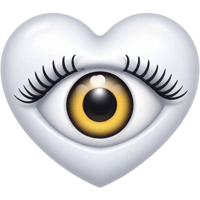 White heart with one eye with eyelashes  emoji