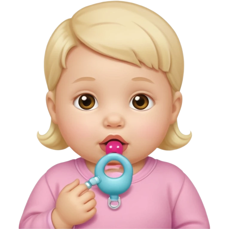a baby girl with pacifier emoji