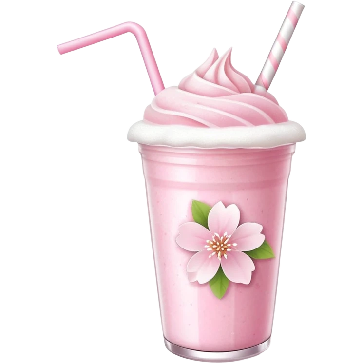 Cute Pastel pink and white Cherry Blossom Sakura Smoothie emoji