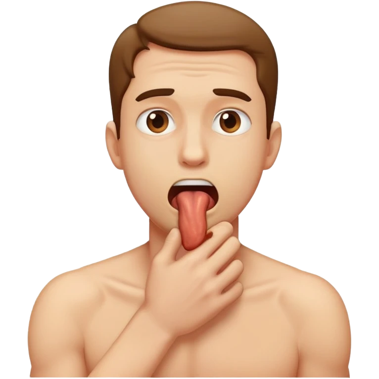 Guy choking himself  emoji
