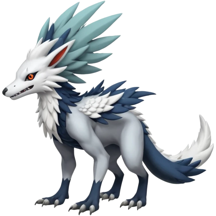 Silvally-Sergal-Nargacuga-fusion-animal-hybrid-creature, full body emoji