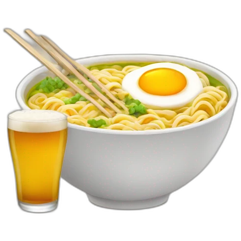 ramen and beer emoji