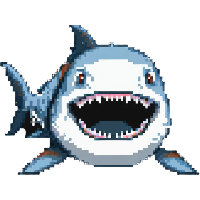 shark with white teeth face on emoji