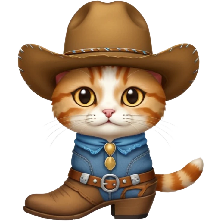 cat with cowboy hat and boots emoji