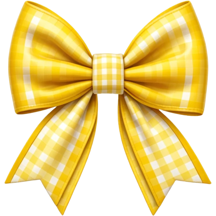 Yellow gingham bow  emoji