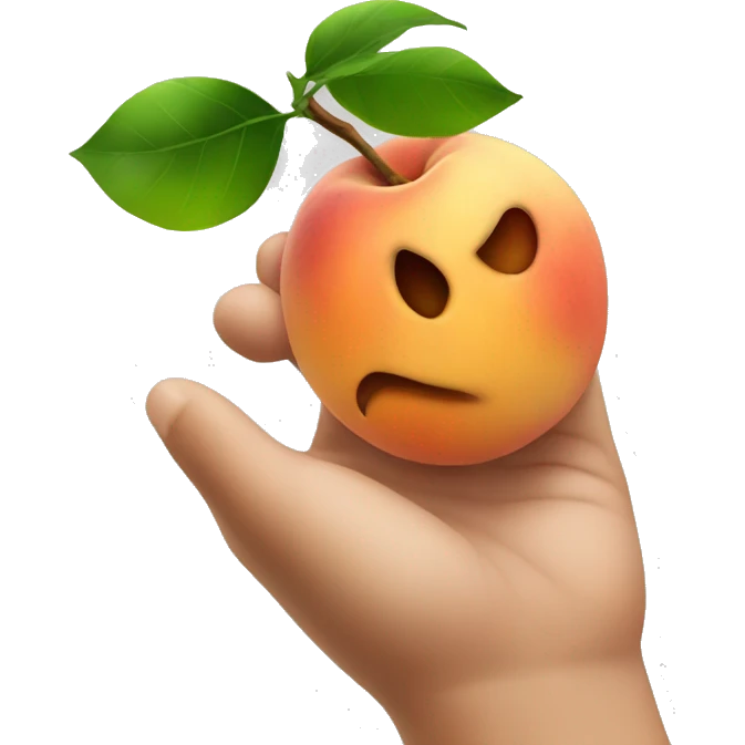 grabbing a peach emoji