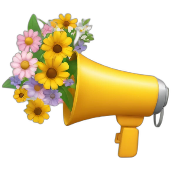 megaphone with flowers inside emoji