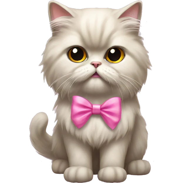 Persian cat with a pink bow  emoji