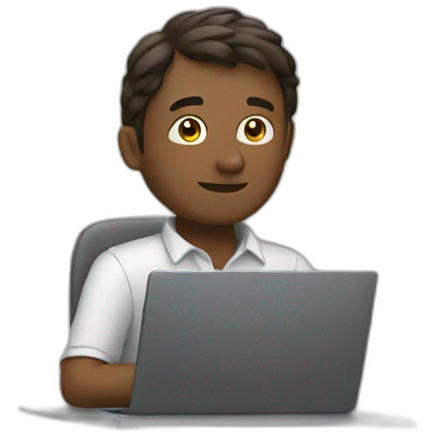 Man sitting in front of laptop emoji