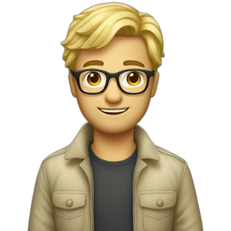 homme blond a lunette emoji