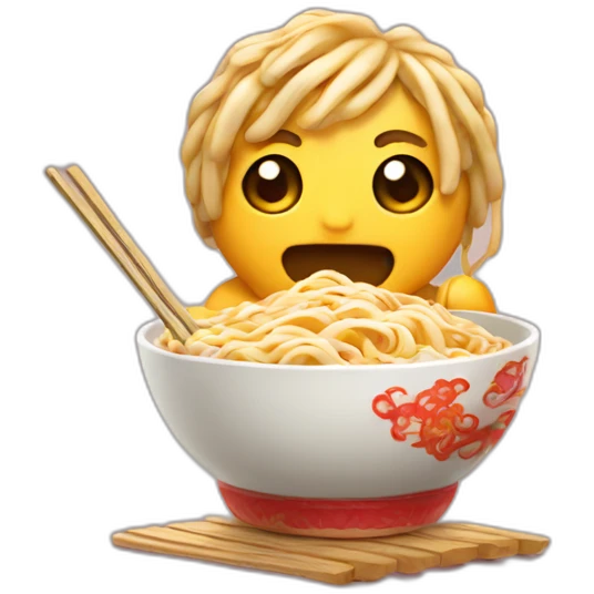 chinois eating ramen emoji