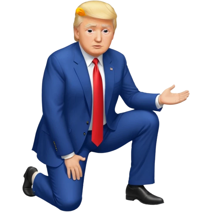 Donald Trump on his knees. Bill Clinton is standing up. emoji