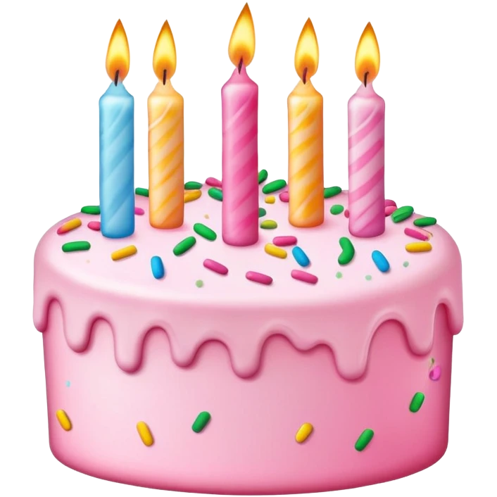 Pink birthday cake emoji