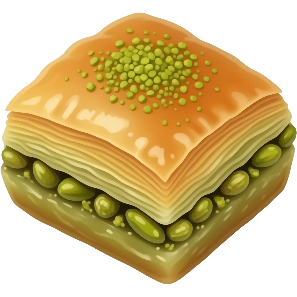 Fıstıklı baklavanın gerçekçi halini emoji yaparmisin emoji