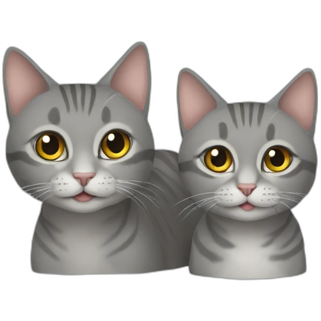 two gray tabbi cats emoji