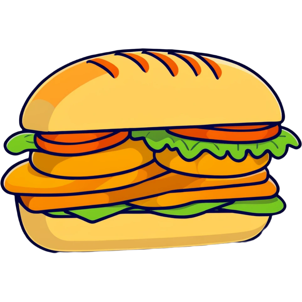 ciabatta sandwich with chicken emoji