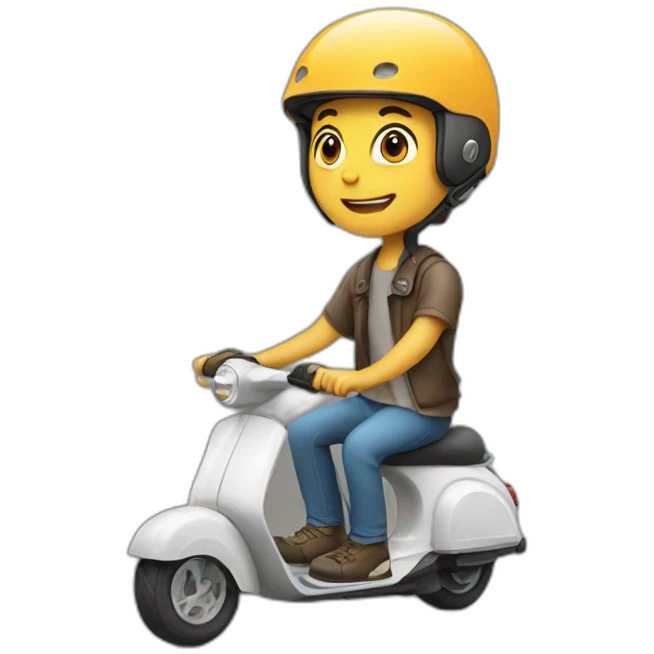boy on a scooter with a helmet emoji