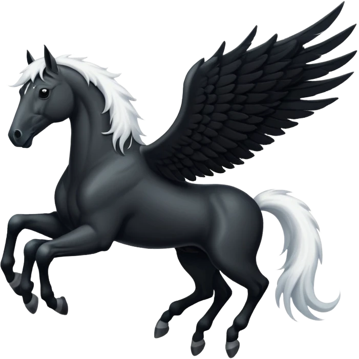 A black flying horse emoji