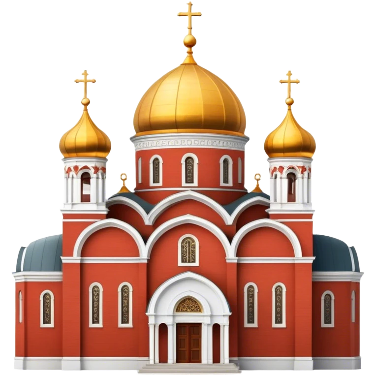 Orthodox church with golden dome and red bricks facade emoji