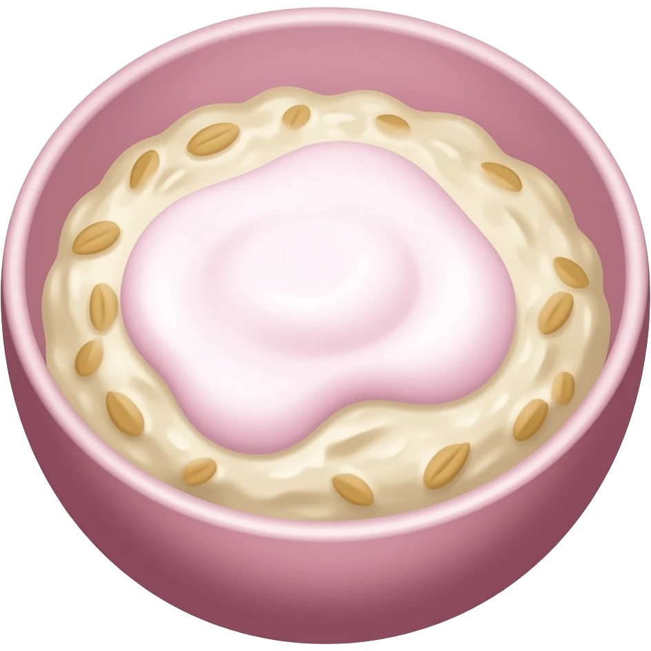 laundry irbreakfast oatmeal with yogurton pink emoji