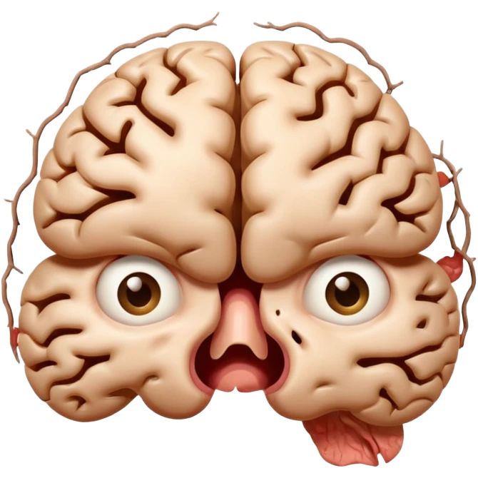 Brain looks like hero and he is shoked emoji