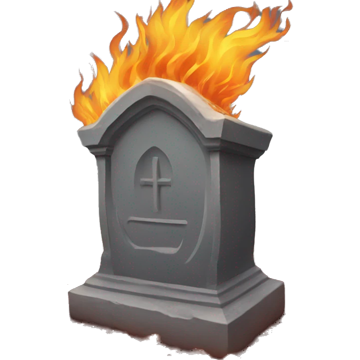 Grave on fire emoji