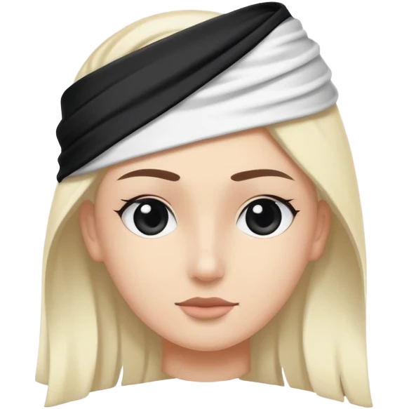 Drapeau blanc  avec une tete  noir de profile tourner sur la gauche avec un bandeau blanc nouer sur le front  emoji