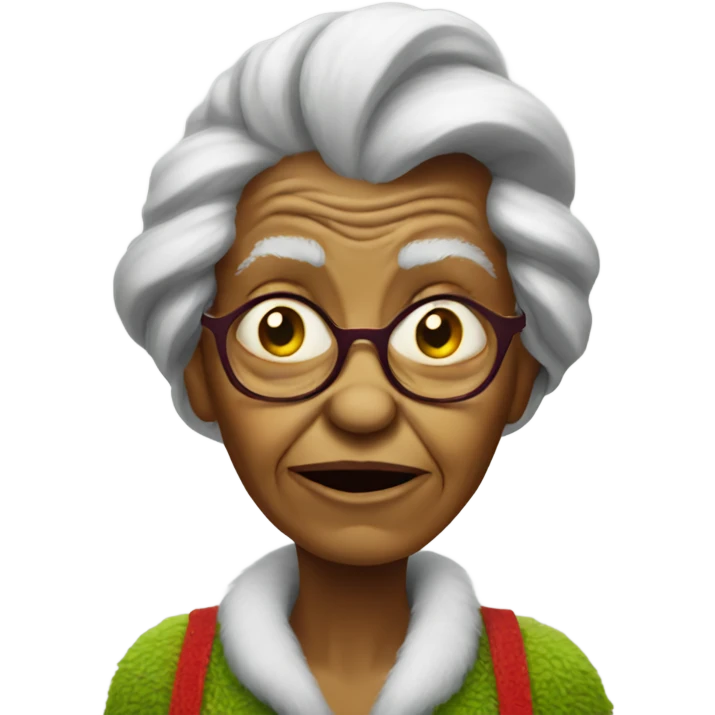 Old woman grinch emoji