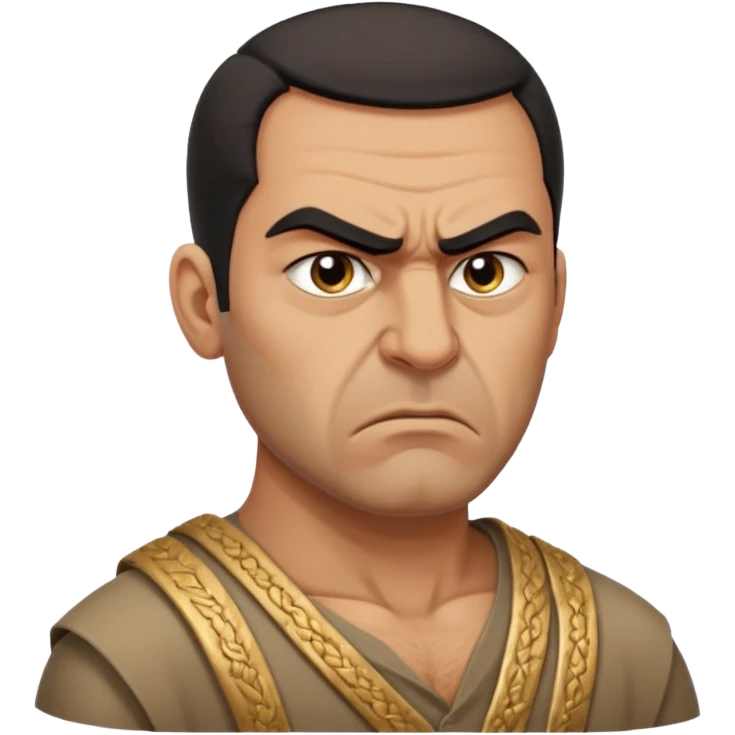 an angry Iraqi, in profile, chest-high emoji