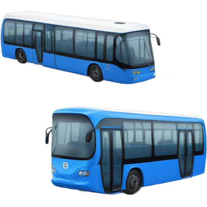 modern blue trolleybus vs bus emoji