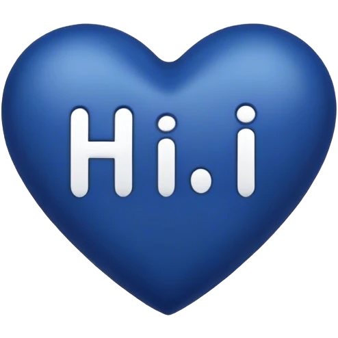Dark blue heart with the words Hi handsome in the middle  emoji