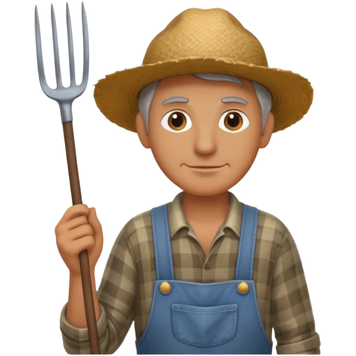 farmer with pitchfork emoji