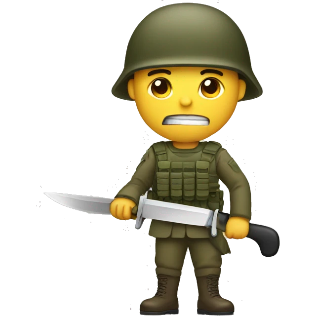 soldier with knife emoji