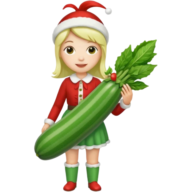 peppermint carrying a zucchini emoji
