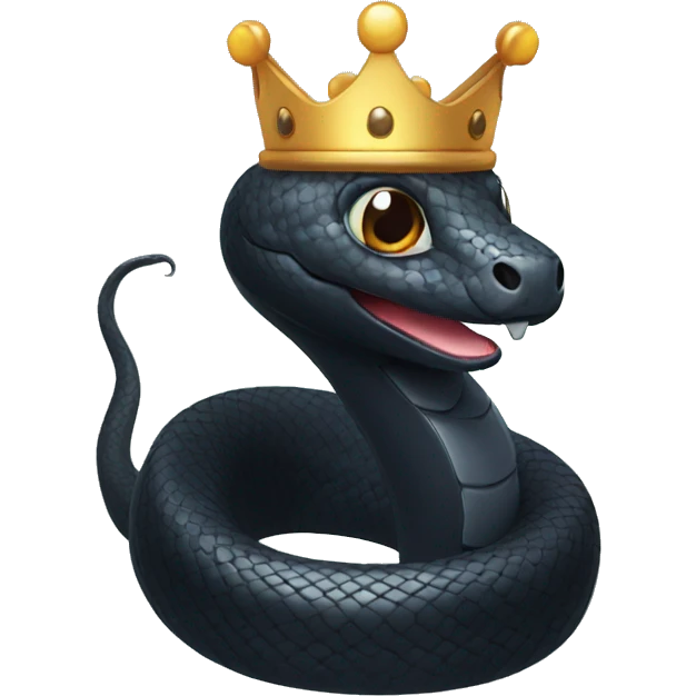 cute black snake with a crown emoji