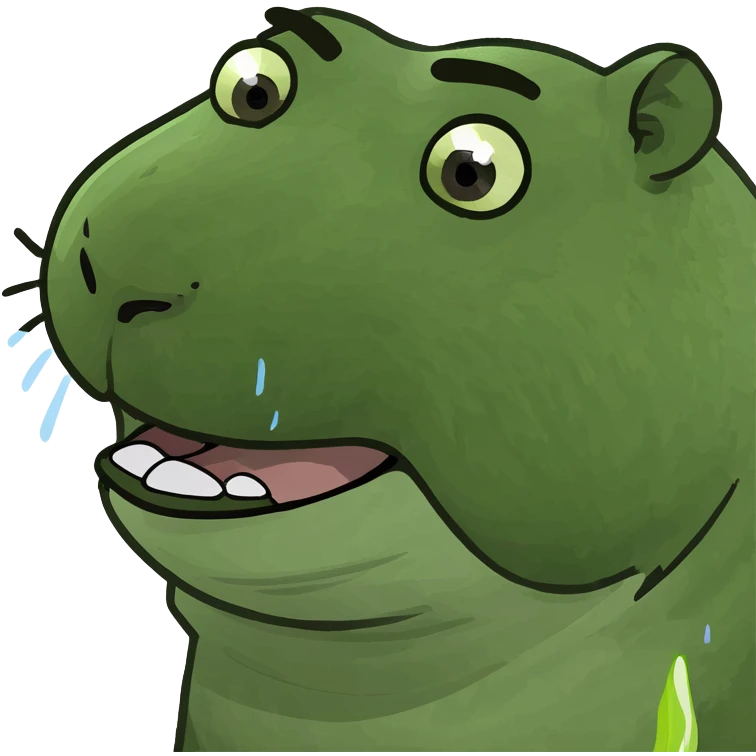 crying capybara, a fire around emoji